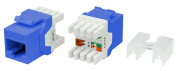 Hyperline KJ8-8P8C-C6A-180-BL Вставка Keystone Jack RJ-45(8P8C), категория 6a (10G), тип 180 градусов, синяя