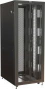 Hyperline TSR-4768-DDYH-22-R101-RAL9005 Шкаф напольный 19-дюймовый, 47U, 2282x600х800 мм (ВхШхГ), перед. и зад. двойные распашн. перфорир. двери, монтажные профиль узкий, панель крыши с заглушками щеточных вводов, цвет черный (RAL 9005) (собранный)