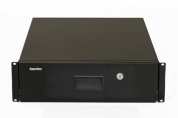 Hyperline TDR3-3U-460-RAL9004 Полка (ящик) для документов с замком, 3U, 133х483х460мм (ВхШхГ), цвет черный (RAL 9004)