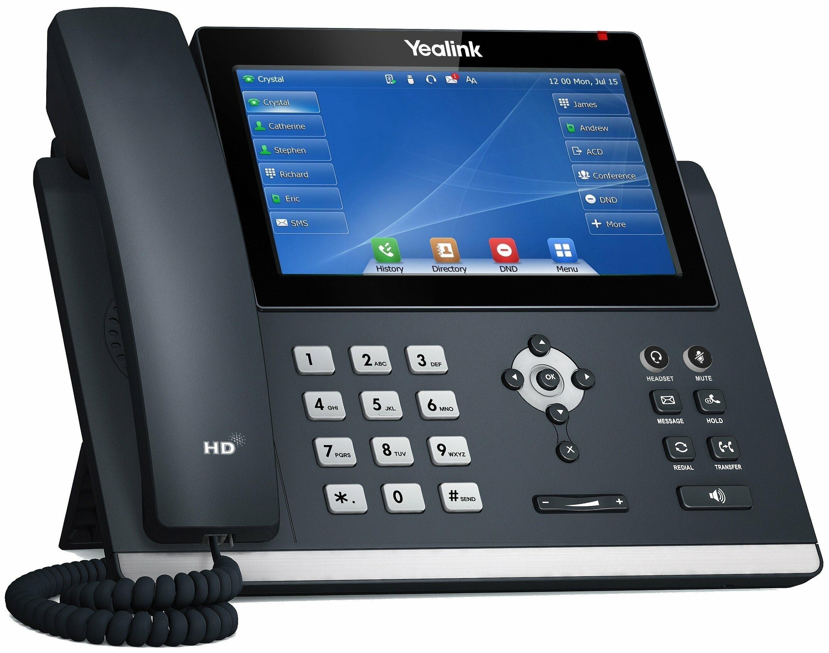 VoIP-телефон Yealink SIP-T48U черный купить в интернет-магазине Kvantech |  Цена, описание, характеристики