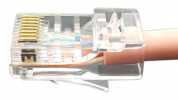 Hyperline PLEZ-8P8C-U-C6-100 Разъем легкой оконцовки RJ-45 (8P8C) под витую пару, категория 6 (50 µ/ 50 микродюймов), универсальный (для одножильного и многожильного кабеля) (100 шт.)