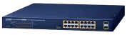 Коммутатор PLANET GSW-1820HP 16-Port 10/100/1000T 802.3at PoE + 2-Port 1000X SFP Ethernet Switch (2