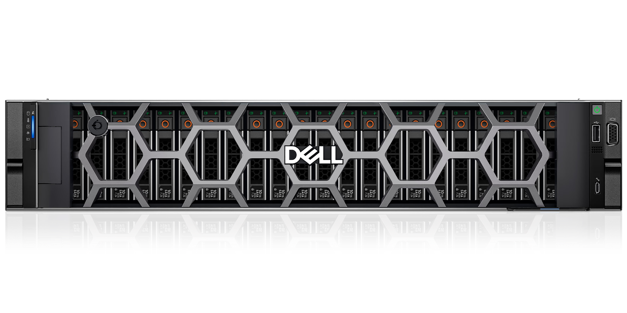 Dell PowerEdge R760xs 16B ST1 (16x2.5",RC 2,  HL LP 1*PCIx16 + 1*PCIx8 + 2*PCIx8 ( Gen5)) no ( CPU, Mem, HDDs, PSU, OCP, BOSS) H755 Front Install, iDRAC9 Enterprise 16G, TPM 2.0 V3, Bezel, Sliding Rails, Broadcom 5720 Dual Port 1Gb On-Board LOM