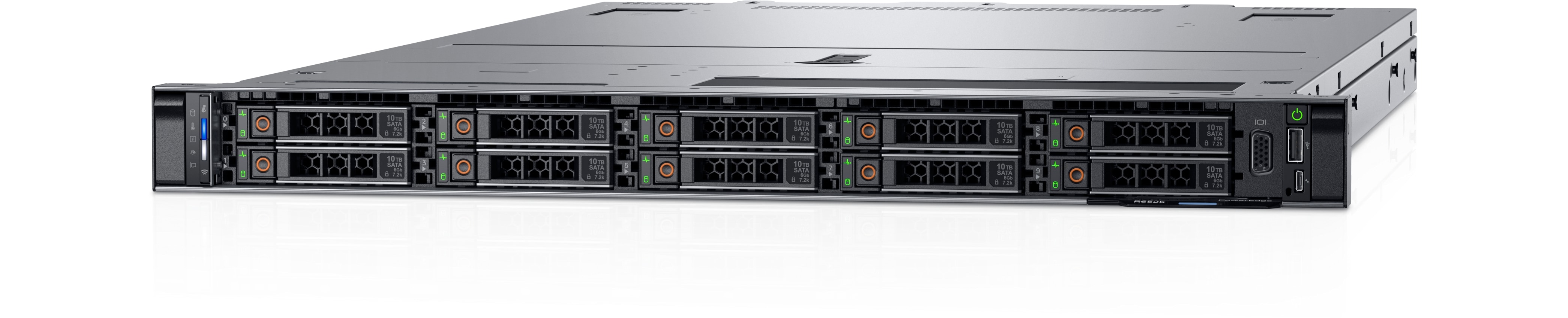 Dell PowerEdge R6525 10B (10x2.5" NVMe+2 Rear NVMe) 2xEPYC 7643 (2.3GHz,48C,256M,225W), 2x8GB, No Contr, 1,92TB NVMe RI, 1,92TB NVMe RI FlexBay, iDRAC Enterprise 15G, RPS (1+1)1100W, ConnectX-6 Lx DP OCP, ConnectX-6 Lx DP LP, Bezel, BOSS card with 2 M.2 4