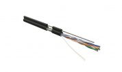 Hyperline UUTP4-C5E-S24-2SW-OUT-PE-BK-500 (500 м) Кабель витая пара, неэкранированный U/UTP, категория 5e, 4 пары 24 AWG, 4х2х0,51 мм, однопроволочные жилы, с усил.металл.тросом, PE, внешний -40°C – +80°C, черный