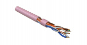 Hyperline UUTP4-C5E-S24-IN-LSZH-PK-100 (100 м) Кабель витая пара, неэкранированный U/UTP, категория 5e, 4 пары 24 AWG, 4х2х0,51 мм, однопроволочные жилы, LSZH, нг(А)-HF, внутренний -40°C – +75°C, розовый, системная гарантия 25 лет