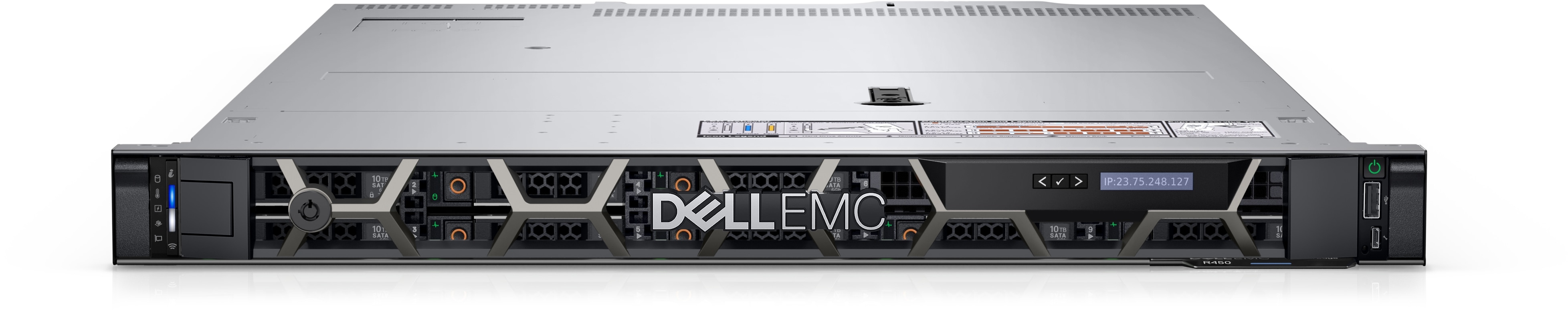 Dell PowerEdge R450 8B (8x2.5") no ( CPU, Mem, HDDs) iDRAC9 Enterprise 15G, PERC H755 SAS Front, TPM 2.0 V3, RPS (1+1) 800W, Bezel, Rails