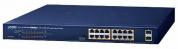 Коммутатор/ PLANET GSW-1820HP 16-Port 10/100/1000T 802.3at PoE + 2-Port 1000X SFP Ethernet Switch (2