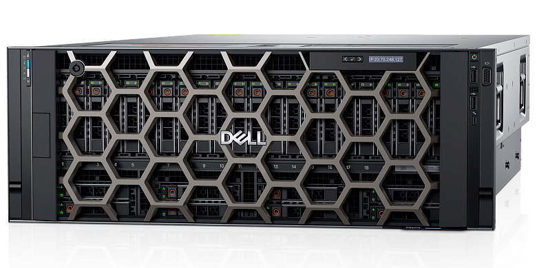 Сервер Dell PowerEdge R960 16 Hard Drives (SAS/SATA) PERC12 / 2x Gold 6448H / 24x 32GB RDIMM, 5600MT/s, Dual Rank / Front PERC H965i Rear Load / 2x 480GB SSD SATA Mixed Use / 4x PS 1800W / Riser Half Length, 2x16 FH Slots / Broadcom 57414 Dual Port 10/25G