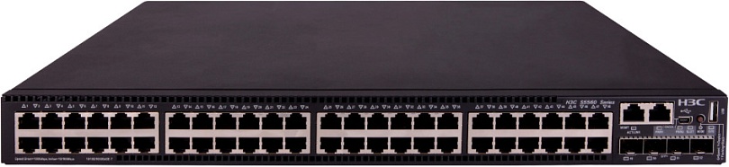 Коммутатор H3C S5560X-54C-PWR-EI L3 Ethernet Switch with 48x10/100/1000BASE-T Ports,4x10G/1G BASE-X SFP+ Ports / 2x 720W PoE AC Power Supply Module / 2x Fan Module (SW, 4028, Fan Panel Side Intake Airflow) / 4x 10G SFP+ Module(850nm,300m,LC) / 2x AC Jumpe