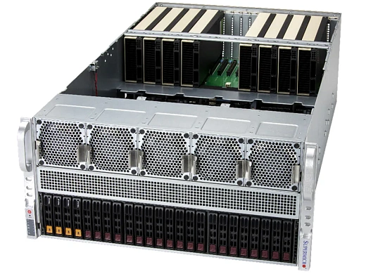 Сервер Supermicro A+ Server AS -5126GS-TNRT / rail kit / 6x 2700W Redundant / 2 х AMD EPYC 9335 32 Cores, 64 Threads, 3.0/4.0GHz, 128M, DDR5-6400, 2S, 210/240W / 8 х Samsung DDR5 128GB RDIMM 6400 Mbps / 4 х Samsung Enterprise SSD, 2.5"(SFF), SM883, 960GB,