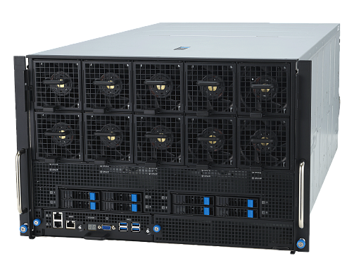 Сервер ASUS ESC N8-E11V / 7U / 2x Xeon Platinum 8462Y+ / 3TB DDR5 / 10x NVMe / 8x NVIDIA H200 141GB / 8x Mellanox 400G / BlueField-3 / 6x3000W Titanium