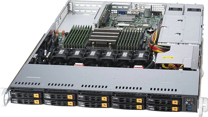Сервер SuperMicro AS-1114S-WN10RT (2×750W) / AMD EPYC 7713 / DDR4 Samsung 64GB DIMM, ECC, Registered, PC4-25600, CL22, 3200MHz / Samsung 2.5" NVMe U.2 SSD 7.68TB / Samsung 2.5" NVMe M.2 SSD 1.92TB