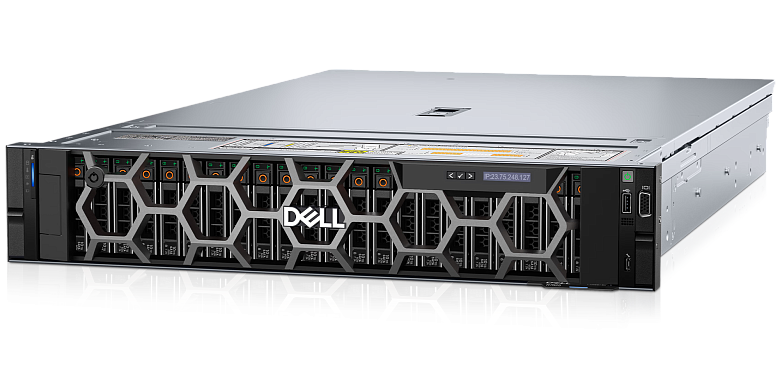 Сервер Dell PowerEdge R7625 24B (24x2.5 NVMe) 2x9174F, 24x32GB 5600MTs, 480GB SATA RI, H755, iDRAC ENT, Dual 2800W PS, Br 57416 DP OCP, Bezel, Rails with CMA