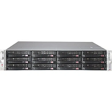 Сервер Supermicro CSE-826BE1C-R920LPB - 2U, 12x3.5" hot-swap SAS/SATA drive bays + optional 2x2.5" hot-swap drive bay, Single SAS3 (12Gbps) expanders, 7x low-profile, Rackmount KIT, 2x920W Redundant / 1 x Supermicro MBD-H12DSI-N6-O - E-ATX / 2x AMD EPYC 7
