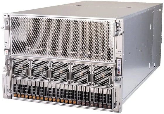 Сервер Supermicro AS-8125GS-TNHR (2× EPYC 9534 / 1.5 ТБ DDR5 / 8× H100 SXM / 15 ТБ + 1.9 ТБ NVMe / 8× 400G HDR + 2× 200G HDR)