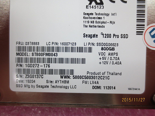 SSD-накопитель Lenovo FRU 800G SSD (03T8883)