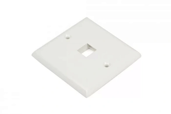 Лицевая панель Hyperline FP-E-2-WH, 86x86мм, для 2-х вставок Keystone Jack, европейский стандарт