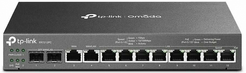 Маршрутизатор TP-Link ER7212PC черный VPN 8G, 2PoE