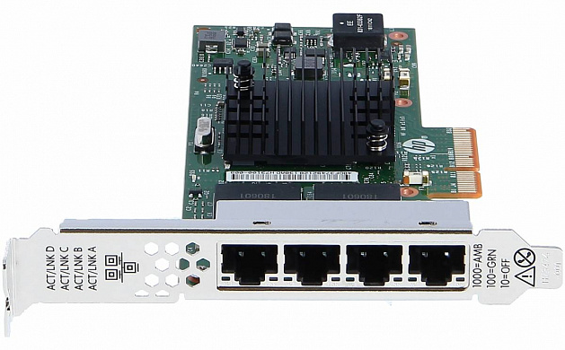 Сетевой адаптер HPE Ethernet 1Gb 4-port BASE-T I350-T4V2 Adapter (811546-B21)