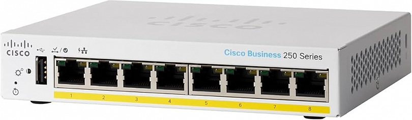 Коммутатор Cisco Business 250 Series CBS250-8PP-D