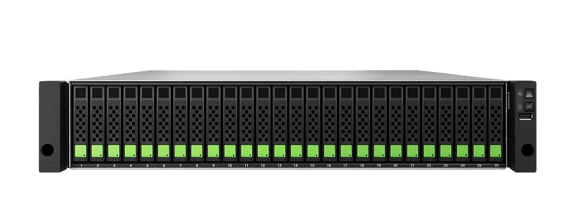 Система хранения QSAN XCubeSAN XS3324D LFF, 48x20TB SAS HDD 12G, no HDD, Dual Controller (16GB Cache per Controller, max.512GB), 8x10G iSCSI 10GbE SFP+ with optical transceivers x 4, 4x FC 32G with optical transceivers, redundant power supply, redundant f