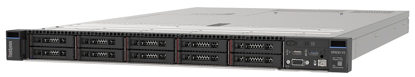 Сервер Lenovo ThinkSystem SR630 V3 1U 10x2.5" AnyBay / 2x Gold 6434 / 2x 32GB TruDDR5 4800MHz (1Rx4) 10x4 / RAID 9350-16i 4GB / 2x 2.5" 600GB 10K SAS 12Gb / Broadcom 57504 10/25GbE SFP28 4-Port OCP / x16/x16 BF PCIe Gen4 Riser1 / MS LP+LP BF Riser Cage / 