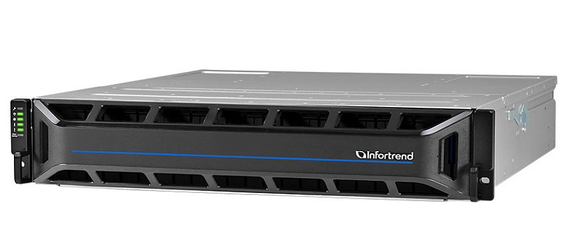 СХД Infortrend EonStor GS 3000 Gen2 2U/25bay / 3Y Warranty / 25x Kioxia PM6-V 12.80Tb / 4x EonStor host board with 2 x 32 Gb/s FC ports / 8x 32G FC SFP28 optical transceiver / 8x LC-LC MM Duplex (50/125) LSZH OM3 3мм