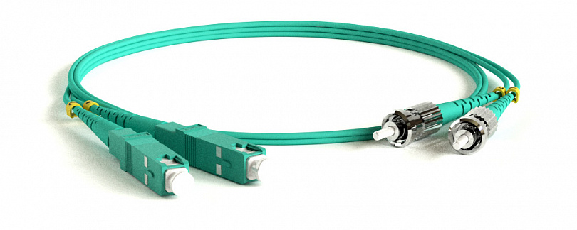 Hyperline FC-D2-503-SC/PR-ST/PR-H-0.5M-LSZH-AQ Патч-корд волоконно-оптический (шнур) MM 50/125(OM3), SC-ST, 2.0 мм, duplex, LSZH, 0.5 м