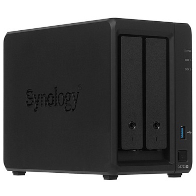 Сетевое хранилище (NAS) Synology DS723+, настольное исполнение, 2 слота для дисков (без HDD в комплекте)