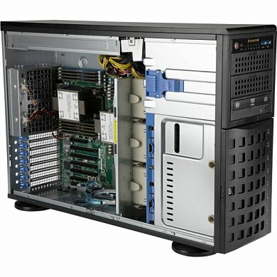 Сервер SuperMicro 4U/Tower SYS-740P-TR /Silver 4309Y x2 /128GB(4*32GB) ECC Reg 3200MHz /2*960Gb Intel S4520/2*4TB SATA HDD/LSI 9361-8i + CVM02/ 2*1200W/WinServ2019