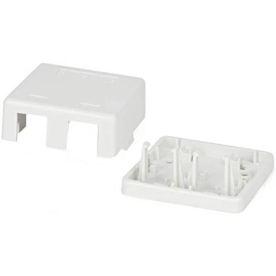 Корпус настенной розетки Hyperline SBB1-2-WH для 2-х вставок Keystone Jack, белый