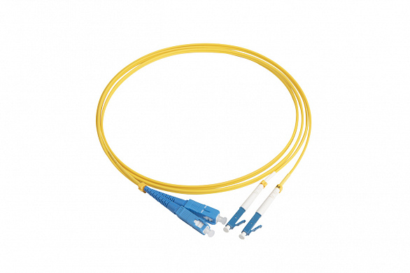 Hyperline FC-D2-9-LC/UR-SC/UR-H-1.5M-LSZH-YL Патч-корд волоконно-оптический (шнур) SM 9/125 (OS2), LC/UPC-SC/UPC, 2.0 мм, duplex, LSZH, 1.5 м