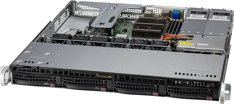 Сервер Supermicro SYS-510T-MR /1x HDD 2Tb ent / 1x Xeon E-2334 / 1x DDR4 3200MT/s ECC UDIMM 8GB / LR-LINK LREC9712HT / ADAPTEC ASR-8405 / AFM-700 SAS 4Gb