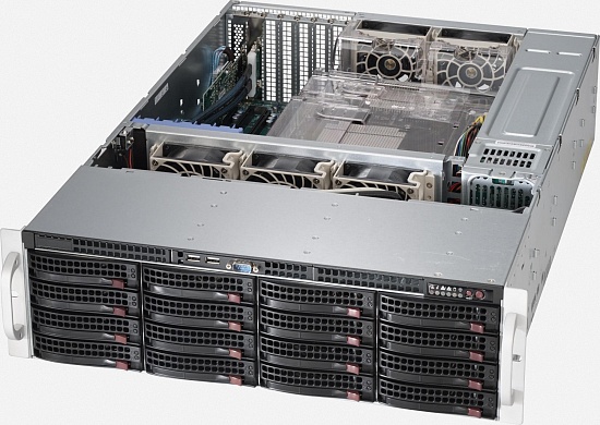 Сервер SuperMicro 3U CSE-836BE1C-R1K23B Black 16xHotSwap SAS/SATA / 2 х Intel Xeon Silver 4309Y (Ice Lake, 8C/16T, 2.8/3.6GHz, 12MB, 105W) / 8 х Samsung M393A4K40EB3-CWE 32GB (1x32GB), DDR4-3200, RDIMM, ECC Reg, 2Rx4 / 1 х Broadcom LSI MegaRAID SAS 9361-8