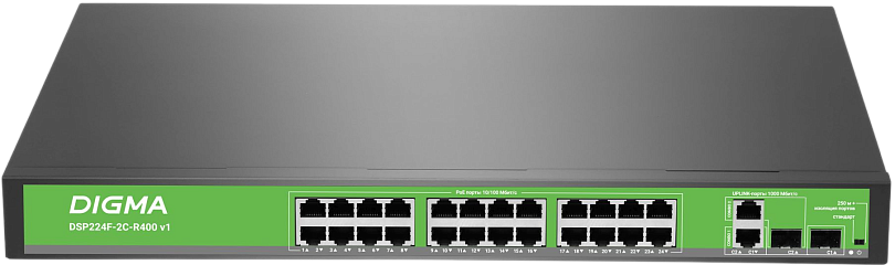 Коммутатор Digma DSP224F-2C-R400