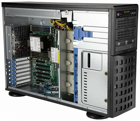 Сервер Supermicro SuperServer 740P-TRT без процессора/без ОЗУ/без накопителей/количество отсеков 3.5" hot swap: 8/2 x 1200 Вт/LAN 10 Гбит/c