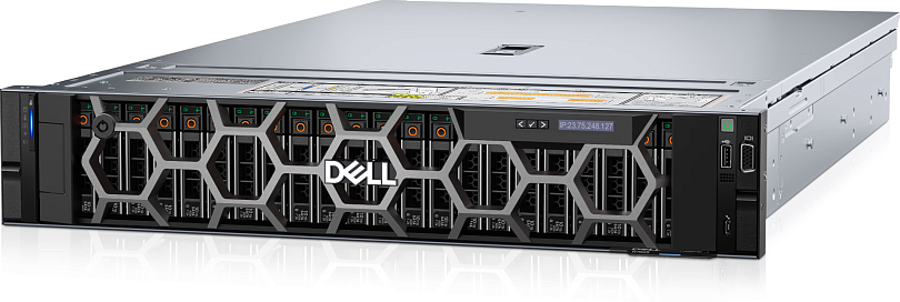 Сервер Dell Dell PowerEdge R7625 ( 16ssd+8nvme) Rack, 2U / iDRAC9 Enterprise / Rails / Bezel / 3Y WR / 2 x AMD EPYC 9174F 4.10GHz, 16C/32T, 256M Cache (320W) DDR5-4800 / 12 x 64GB RDIMM, 4800MT/s Dual Rank / 2X 480GB SFF 2,5" Mix Use SSD SATA / 2X 1.92TB 