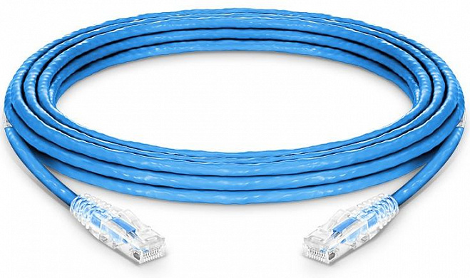 Кабель FS C6UTPSGPVC, Cat6, 35 футов (10,7 м), UTP, 23AWG, ПВХ, CMP, синий