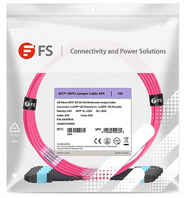 Кабель FS 12FMTPOM4-4PK, MTP®-12 UPC, 1 м, OM4, 0,35 дБ, 4 шт.